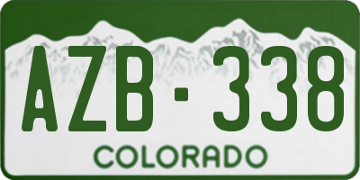CO license plate AZB338