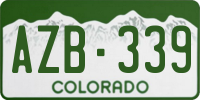 CO license plate AZB339