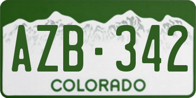 CO license plate AZB342