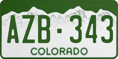 CO license plate AZB343