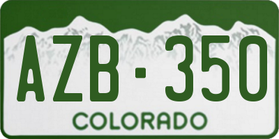 CO license plate AZB350