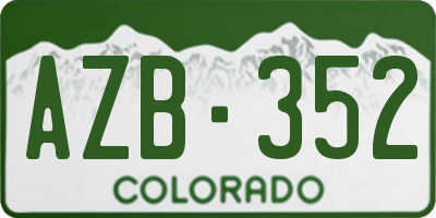 CO license plate AZB352