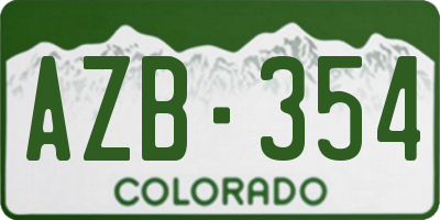 CO license plate AZB354