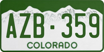 CO license plate AZB359