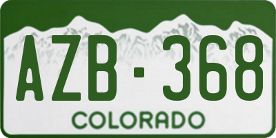 CO license plate AZB368