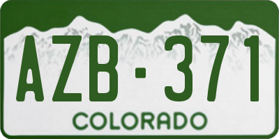 CO license plate AZB371