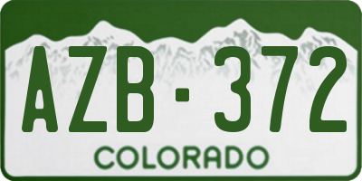 CO license plate AZB372