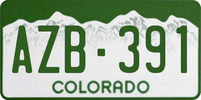 CO license plate AZB391