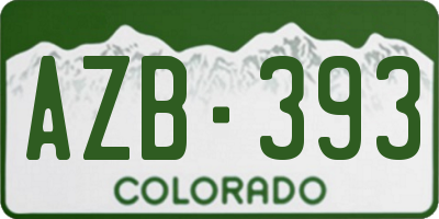 CO license plate AZB393