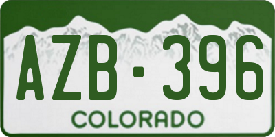 CO license plate AZB396