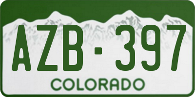 CO license plate AZB397