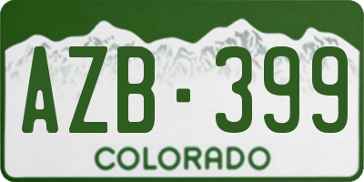 CO license plate AZB399