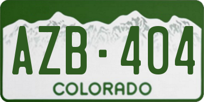 CO license plate AZB404