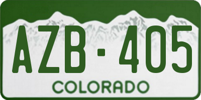 CO license plate AZB405
