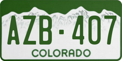 CO license plate AZB407