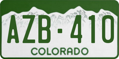 CO license plate AZB410