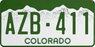 CO license plate AZB411