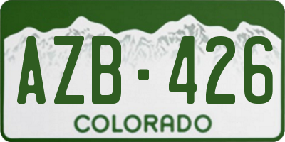 CO license plate AZB426