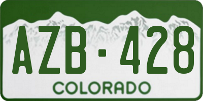 CO license plate AZB428
