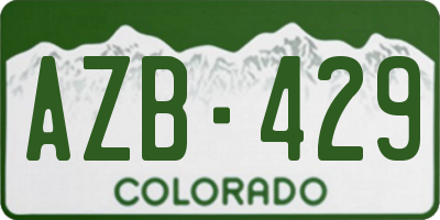 CO license plate AZB429