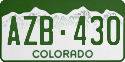 CO license plate AZB430