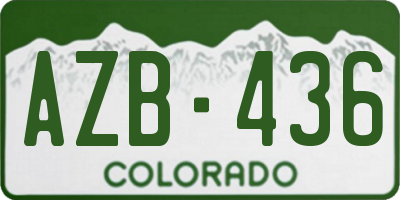 CO license plate AZB436