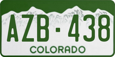 CO license plate AZB438