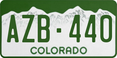 CO license plate AZB440