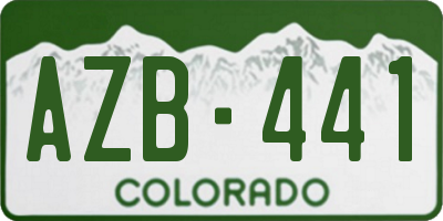 CO license plate AZB441