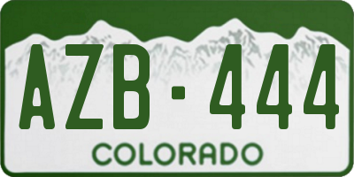 CO license plate AZB444