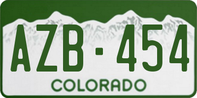 CO license plate AZB454