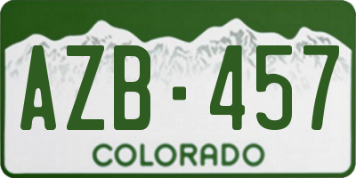 CO license plate AZB457