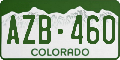 CO license plate AZB460