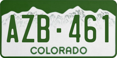 CO license plate AZB461