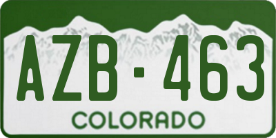 CO license plate AZB463