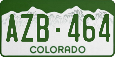 CO license plate AZB464