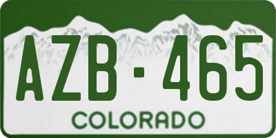 CO license plate AZB465