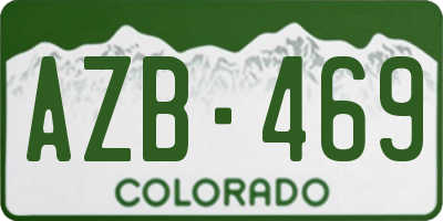 CO license plate AZB469