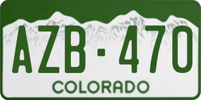 CO license plate AZB470