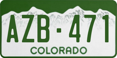 CO license plate AZB471