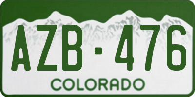 CO license plate AZB476