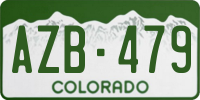 CO license plate AZB479