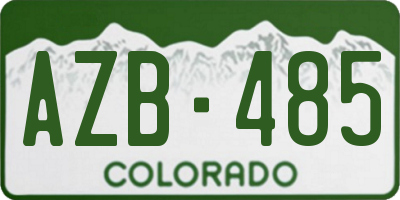 CO license plate AZB485