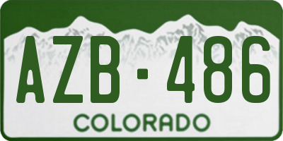 CO license plate AZB486