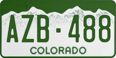 CO license plate AZB488
