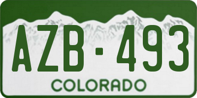 CO license plate AZB493