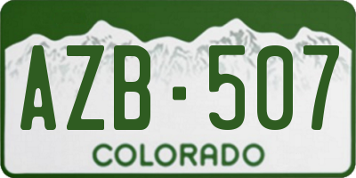 CO license plate AZB507