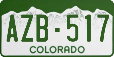 CO license plate AZB517