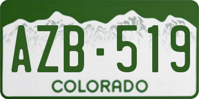 CO license plate AZB519