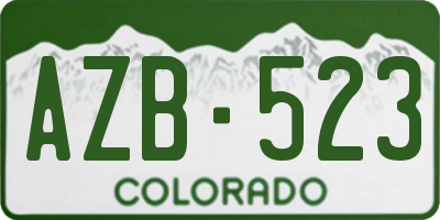 CO license plate AZB523